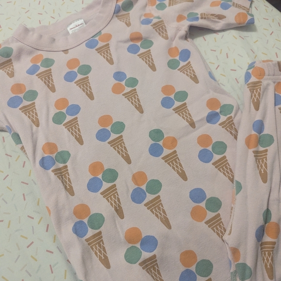 Hanna Andersson Pink Ice Cream Print Kids Pajama Set - Picture 2 of 3